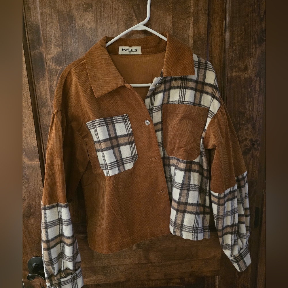 Brown and Cream Corduroy Blazer